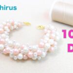 【100均DIY】パールブレスレットの作り方〇100円ショップのアイテムで作るアクセサリー・ペンチ接着剤不要　ハンドメイド 針と糸で編むビーズステッチ