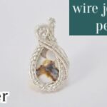 ＃15ワイヤーアクセサリー　ワイヤー編み込みペンダント・ジャスパーの作り方  wire jewelry pendant