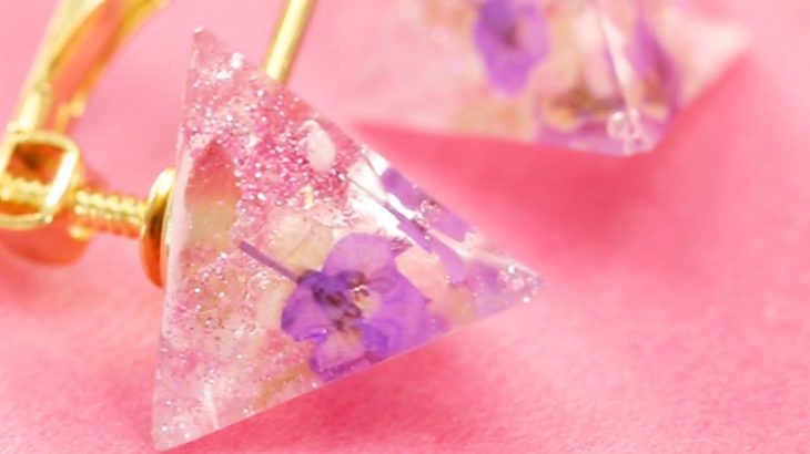 DIY: Flower Resin Earrings＊押し花で”レジンフラワーピアス”を作ろう！