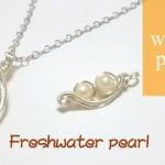＃123ワイヤーラップペンダント・淡水パール　wire wrapped pendant with coiling wire・freshwater pearl