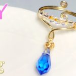 【ワイヤー アクセサリー】輝きが美しい！スワロフスキーしずくリングの作り方 Tutorial for Artisticwire ring with SWAROVSKI beads