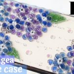 🌹Eng【UVレジン】まるで本物雨粒、丸カン紫陽花スマホケース / Make raindrop hydrangea iPhone case.