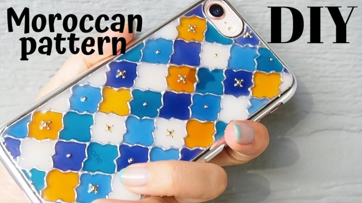 🌹Eng【UVレジン】モロッカン柄を描く/スマホケースDIY/How to make a Moroccan print iPhone case