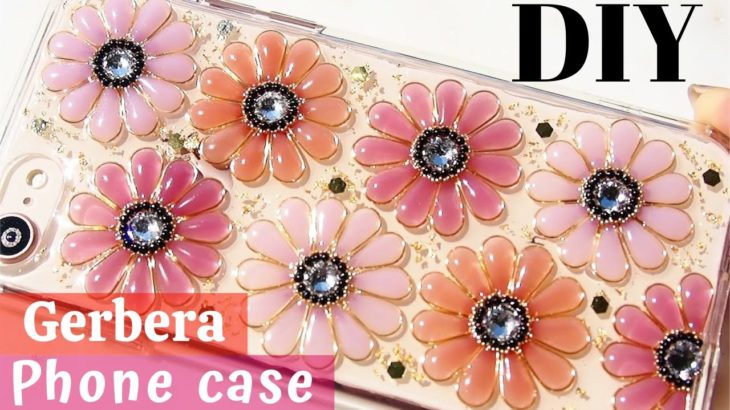 🌹【UVレジン】淡く、カラフルなガーベラのスマホケース/Make a Gerbera iPhone Case/DIY