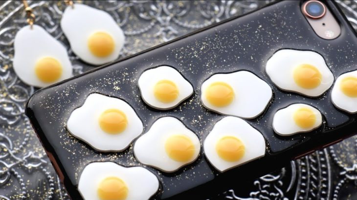 プラバンとレジンで作るスマホケース【目玉焼きいっぱい🍳フェイクフード】ピアスも DIY Fried Eggs Phone Case