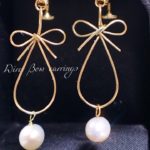 【22gaワイヤー 】リボンフープイヤリングの作り方　diy wire  earrings