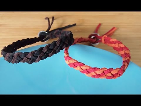 ダイソーのスウェード調紐で４つ編みバングルの作り方