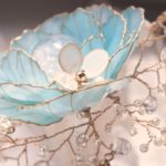水花簪をレジンで作りました✨DIY.Beautiful blue flower hair item wire resin art project