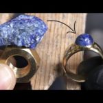 真鍮ナットとラピスラズリの指輪の作り方 How to make a ring from brass nut and lapis lazuli.