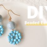 DIY|How to make easy beaded earrings|SWAROVSKI|テグス編み♪ビーズのハンドメイドピアス作り方 ビーズアクセサリー|フック|大人|100均パーツ|簡単|