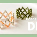 DIY💠How to make Simple Beaded Rings|easy テグス編みビーズリング！丸小ビーズのシンプルひし形リング作り方♪|バザー|大人|手作りアクセサリー|初心者| 簡単|