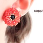 【ビーズステッチ初中級】シードビーズとパールで作るフラワーイヤリング☆作り方 How to make flower earrings using seed beads and pearls.