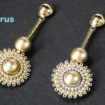 【ビーズステッチ】シードビーズとパールで作る幾何学的なピアス☆作り方　How to make:Geometric Earrings with seed beads.Original stitch