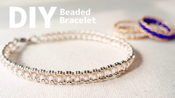 DIY|How to make Seed Beads Bracelet|リングとお揃いで♪シードビーズのブレスレットの作り方 テグス編み|簡単|大人|バザー