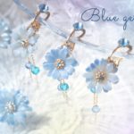 涼しげ夏の浴衣にあうゆらゆらブルーガーベラアクセサリー❤︎【夢かわレジン】DIY How to make summer blue earrings.