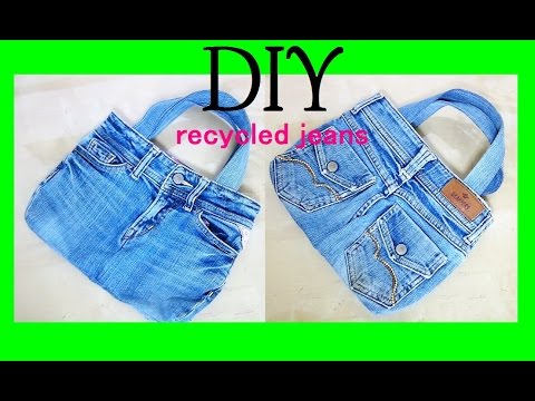 デニム リメイク バッグの作り方　DIY Jeans remake BAG ( recycled denim)