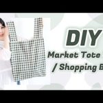 Sewing for Beginners DIY Linen Market Tote / Gingham Shopping Bag Tutorial // 手作り+ファッションㅣmadebyaya