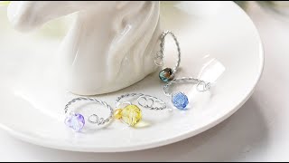 ワイヤー製水晶付き指輪の作り方【Pandahall･手作りレシピ】【ring】