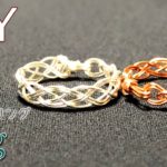 【簡単アクセサリー】【ワイヤーの編み方】ワイヤー四つ編みリングの作り方 Tutorial for 4 strand braid wire ring