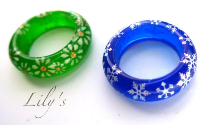 【UVレジン/100均】ダイソーのシールで作ろう！簡単かわいいリングの作り方/DIY/How to make an easy and cute ring