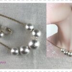 【かんたんアクセサリー】コットンパールで作るネックレスとイヤリング/Necklaces and earrings made from cotton pearls