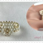 小粒のパールと特小ビーズで作るリング/Make a ring with small pearls and seed beads