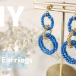 材料すべて100均🌟簡単！3連リングのビーズピアス♪作り方How to make Easy Seed Beads Earrings|DIY|tutorialセリア|キャンドゥ|簡単|初心者|輪つなぎ