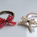 リボンのビーズリングの作り方🎀　How to make a ribbon bead ring.