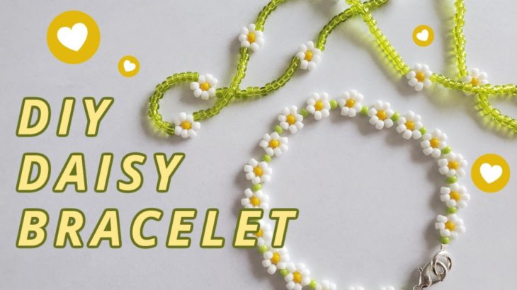 How to make a DAISY CHAIN flower bracelet | Easy beaded 90s jewelry DIY