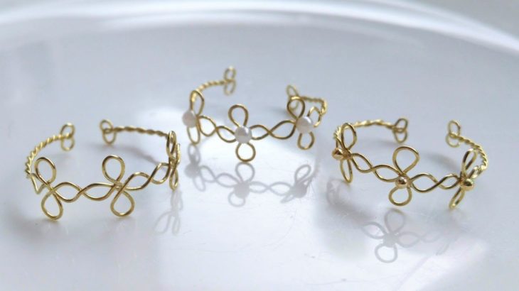 お花のワイヤーリングの作り方🌸 How to make a flower wire ring.