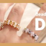 DIY✨Beaded Bicones Ring Tutorial SWAROVSKI Crystal 交差編みベースのスワロフスキーリング 作り方♪ビーズリング|テグス編み|簡単|easy| 비즈반지