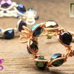 チェコビーズの玉虫色ワイヤーリングの作り方✨ワイヤーラッピング|Iridescent wire ring with Czech beads|wire wrap|braided wire ring
