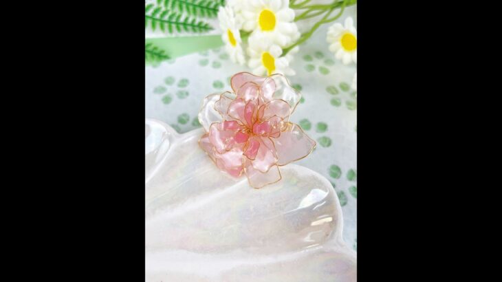 ワイヤーレジンローズの指輪【PandaHall手作りレシピ】#shorts  #diy  #handmade #rings #rose #wire #指輪を手作り