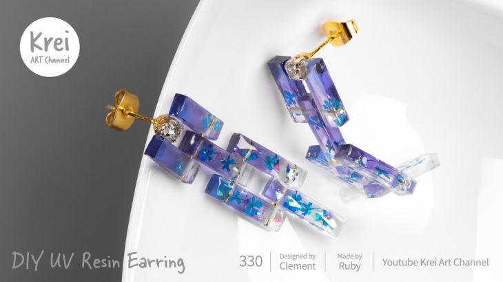 【UV レジン】DIYでドライフラワーを使ってピアスを作りました〜♪! UV Resin -DIY Dried Flower in UV Resin Earring!