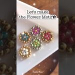 プチピアスに💐フラワーモチーフ作るよ！Beaded Cute Flower Motif for Earringsビーズアクセサリー|テグス編み|作り方