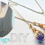 簡単ワイヤーラッピング💓しずくのワイヤーピアスの作り方 | ペンダントトップ | ワイヤーアクセサリー | DIY | ハンドメイド | チュートリアル