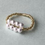 大人可愛いパール2連リングの作り方 How to make a two-row pearl ring