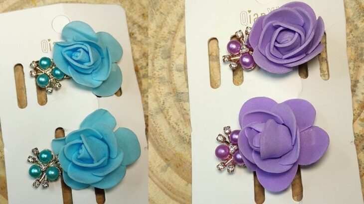 How to make a alligator clip|#diy stone clips |#hairaccessories #foam alligator clip #handmade clip#
