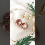 真ん丸球体のドライフラワーピアス #レジン #ハンドメイド #greenocean