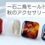 レジン♡一石二鳥モールド!?で作る♡秋デザインアクセサリー作り方 簡単 べっ甲 resin diy