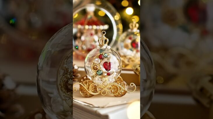 クリスマスカラーのガラスの馬車🎄#レジン #ハンドメイド